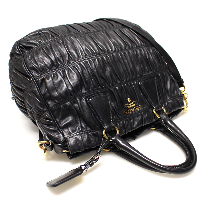 Prada(프라다) BN1336 블랙 램스킨 나파 고프레 금장 2WAY