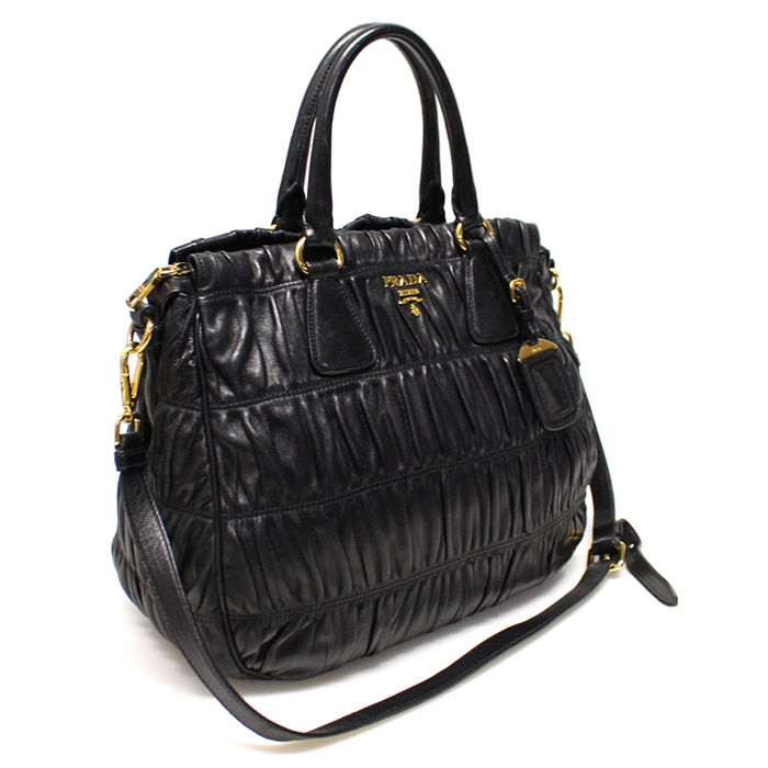 Prada(프라다) BN1336 블랙 램스킨 나파 고프레 금장 2WAY